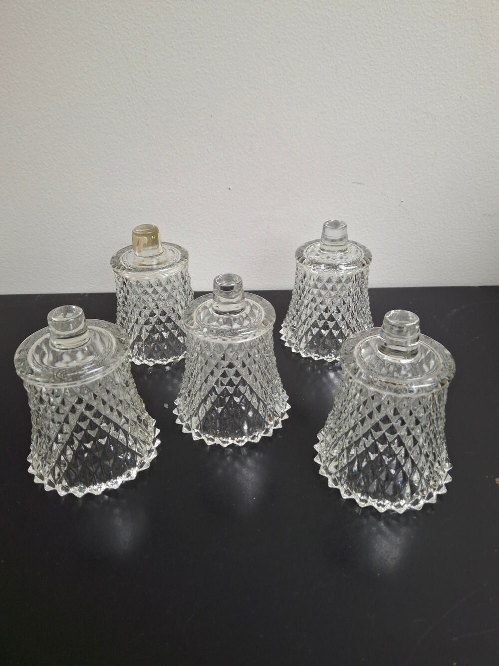 Vintage HOMCO Home Interior Clear Diamond Votives Set of 5